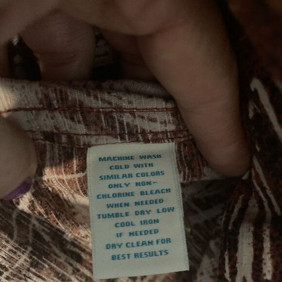 Men’s Caribbean Pure Silk Brown White Leaf Patterned Tropical Size XL - Picture 7 of 7